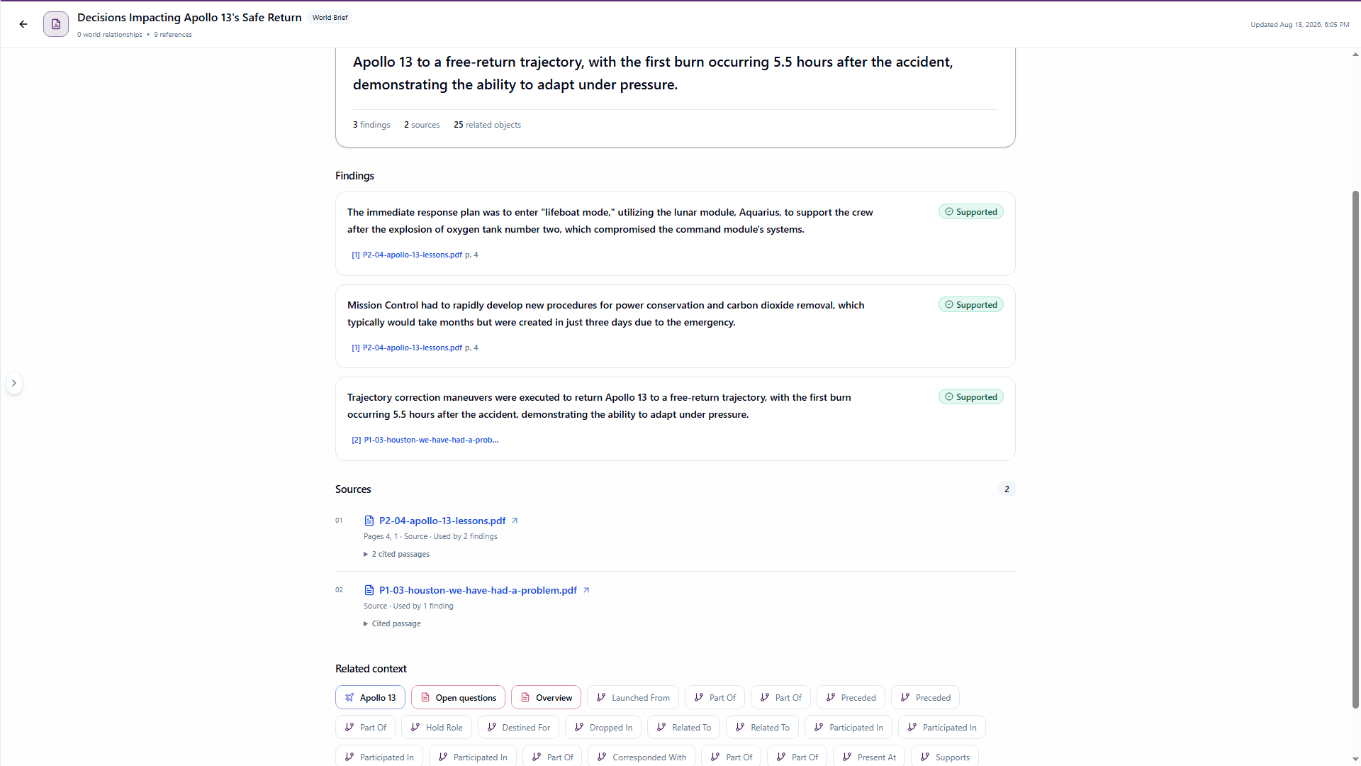 An Inokta World Brief with supported findings, open questions, and cited sources